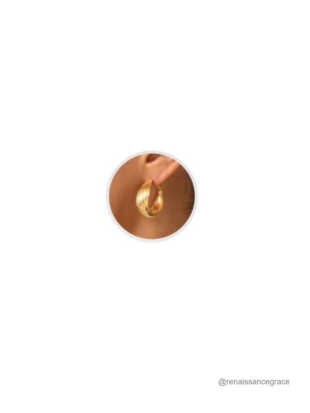 Chunky 14K Gold Plated Twisted Hoop Earrings Snap Closure
